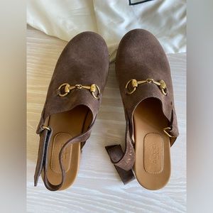 Gucci “Amstel” Brown Suede Clogs 39.5 - Fall fashion Birkenstock clog luxury